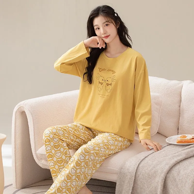 XISHE Pajama Set Women's Yellow-3