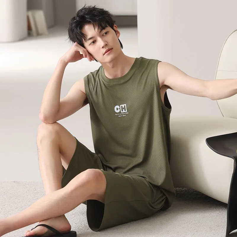 XISHE Pajama Set Men's Army Green-3