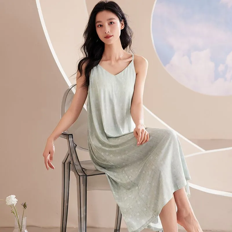 XISHE Nightgown Women's Light Gray-2