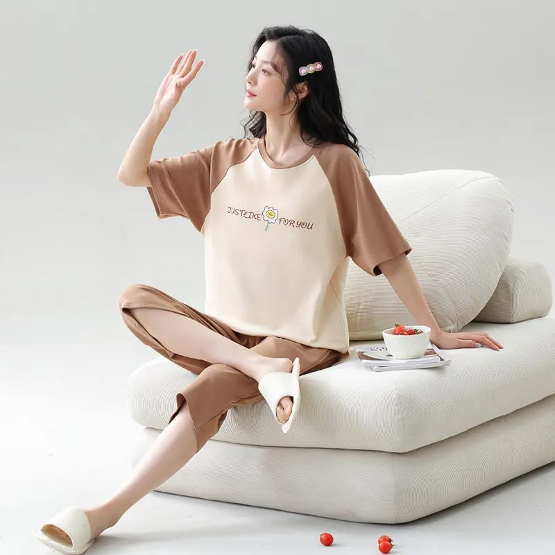 XISHE Pajama Set Women's Light Brown-1