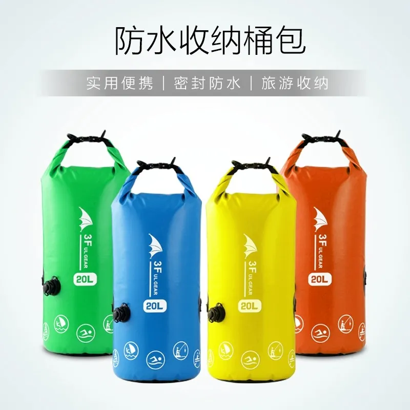 Three Peaks Out Outdoor Waterproof Bag Drifting And Kayaking Float Fishing PVC Material Green 5L Shoulder Bag-2