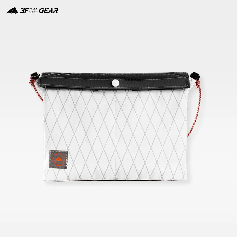 Three Peaks Out Nylon Shoulder Bag Unisex Simple Four White-1