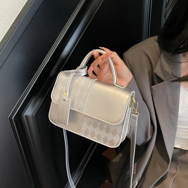 Rainbow Girl PU Shoulder Bag, Crossbody Bag, Handbag Regular Women's Silver/Black/Pink/Brown-2