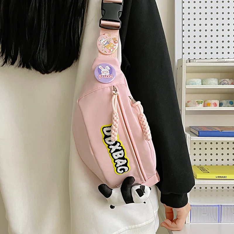 Rainbow Girl Nylon One Shoulder Crossbody Fanny Pack Regular Women's Multicolor-7