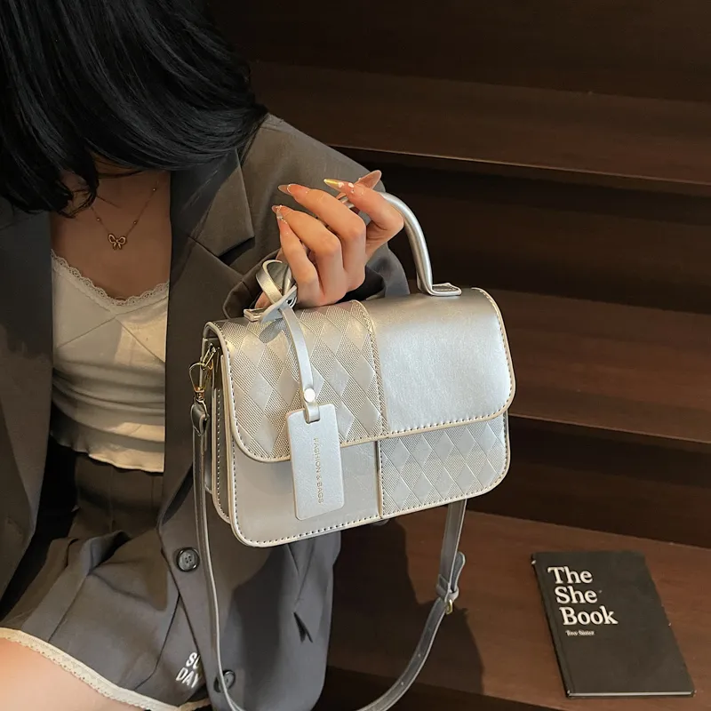 Rainbow Girl PU Shoulder Bag, Crossbody Bag, Handbag Regular Women's Silver/Black/Pink/Brown-4