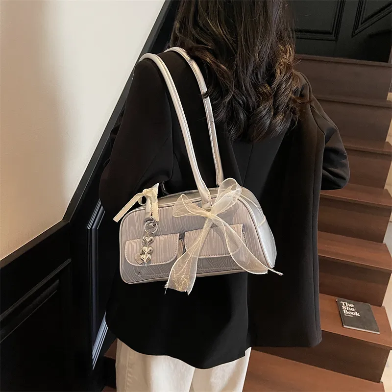 Rainbow Girl PU Underarm Shoulder Bag Women's Pink/Black/Blue-9