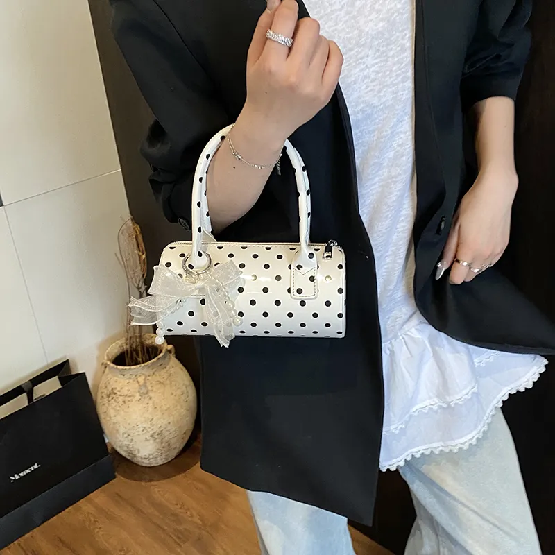 Rainbow Girl PU Crossbody One Shoulder Handbag Women's White/Black/Red-3