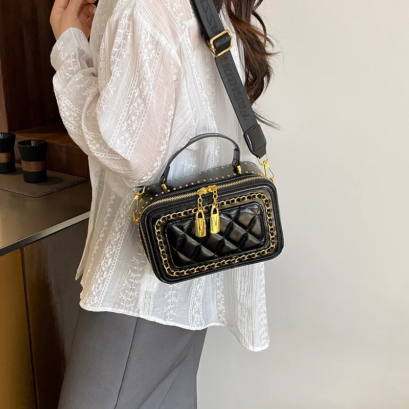 Rainbow Girl PU Handbag Women's White/Black/Brown-8