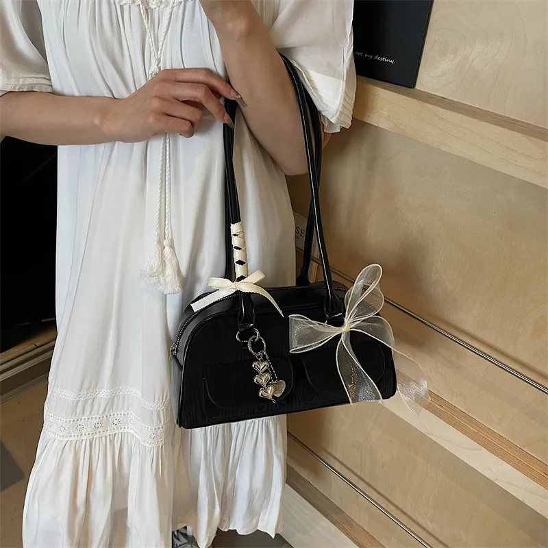 Rainbow Girl PU Underarm Shoulder Bag Women's Pink/Black/Blue-17