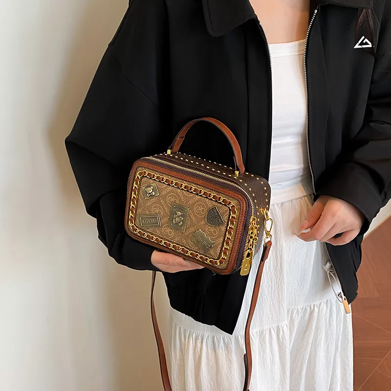 Rainbow Girl PU Handbag Women's White/Black/Brown-16