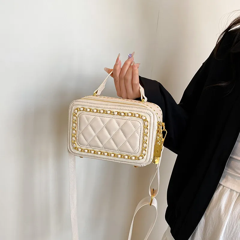 Rainbow Girl PU Handbag Women's White/Black/Brown-1