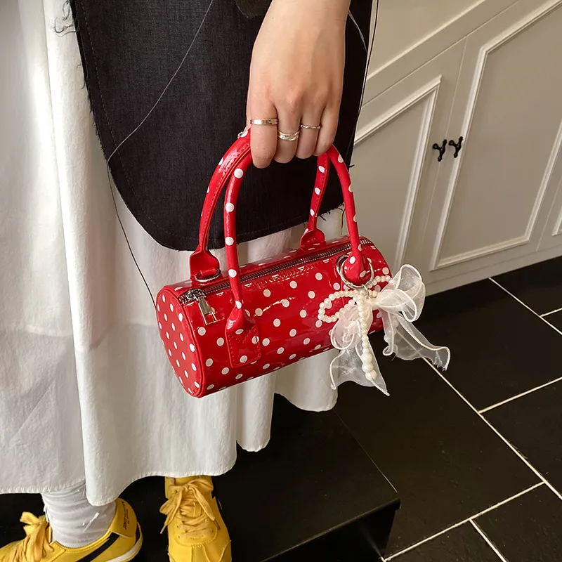 Rainbow Girl PU Crossbody One Shoulder Handbag Women's White/Black/Red-10