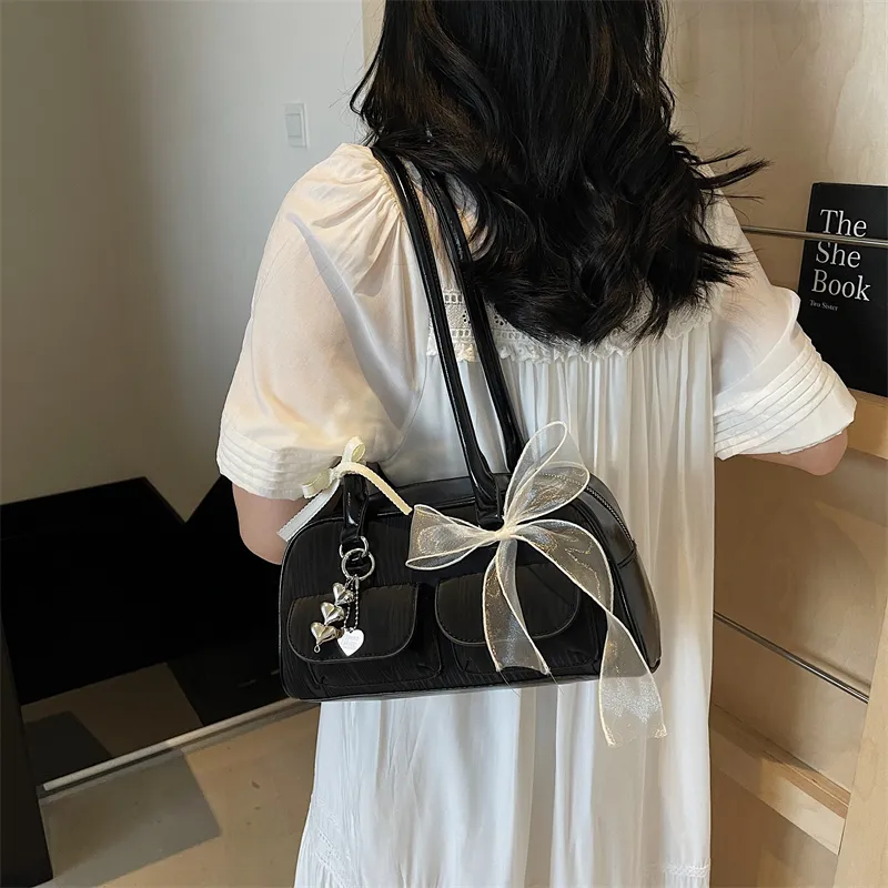 Rainbow Girl PU Underarm Shoulder Bag Women's Pink/Black/Blue-18