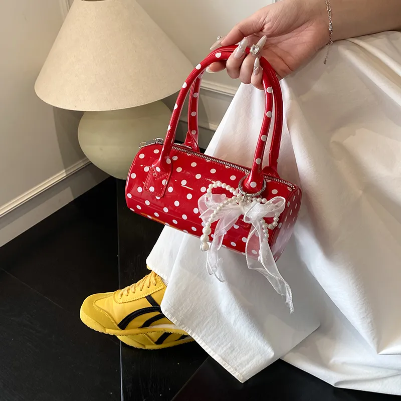 Rainbow Girl PU Crossbody One Shoulder Handbag Women's White/Black/Red-12