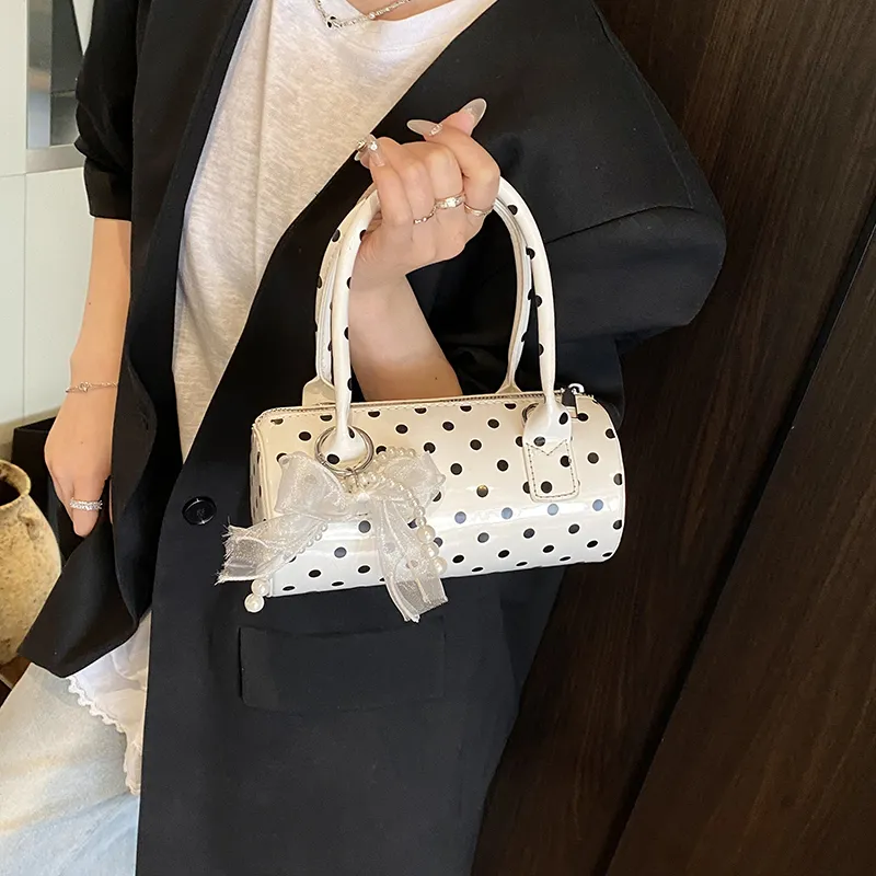 Rainbow Girl PU Crossbody One Shoulder Handbag Women's White/Black/Red-2