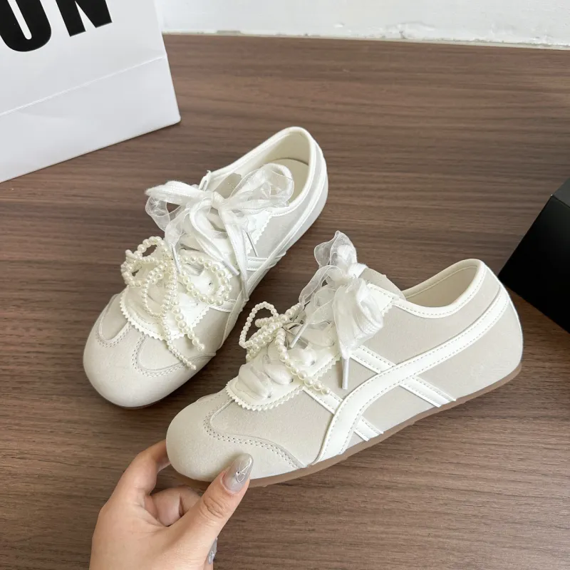 Alxnan Casual Shoes Women's Low Top Ivory/Silver/Pink/Lemon-28