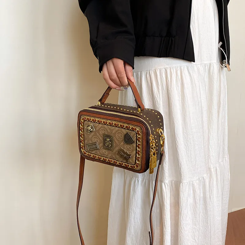 Rainbow Girl PU Handbag Women's White/Black/Brown-17