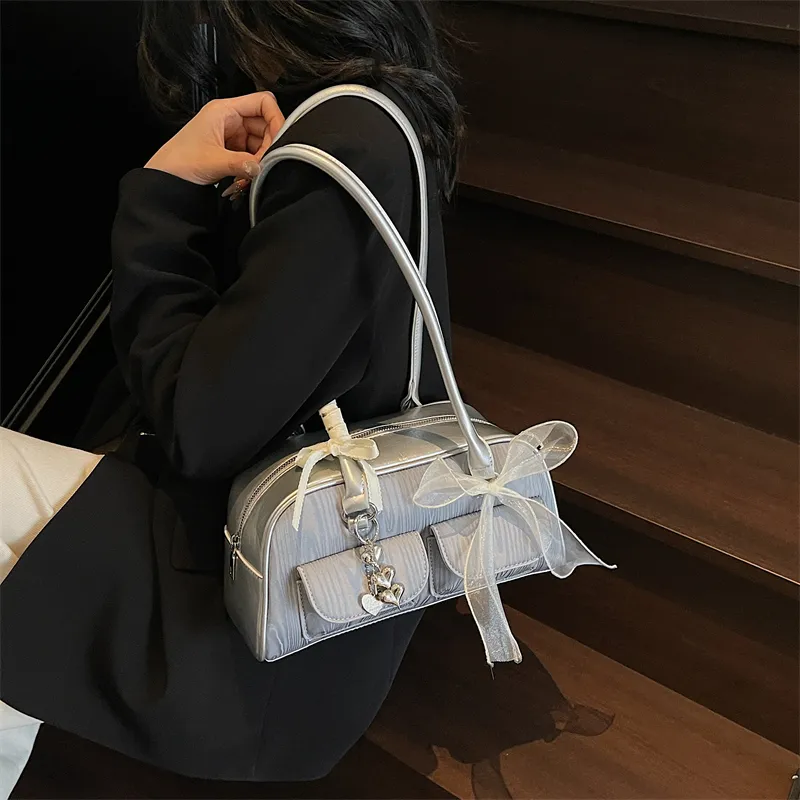 Rainbow Girl PU Underarm Shoulder Bag Women's Pink/Black/Blue-8