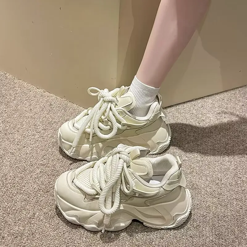 Alxnan Breathable And Lightweight Low Top Chunky Sneakers Women's-14