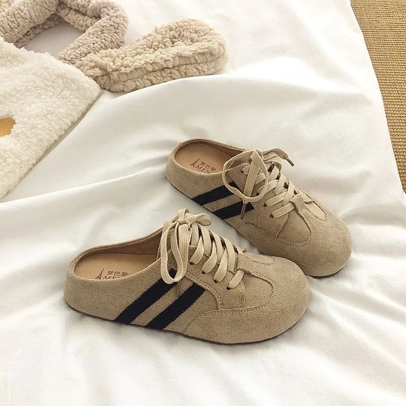 Alxnan Quiet Odor Resistant Closed Toe Slippers Women's Khaki-1