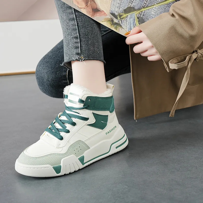 M.M Party Thermal Waterproof Cushioning High Top Skateboard Shoes Women's-1
