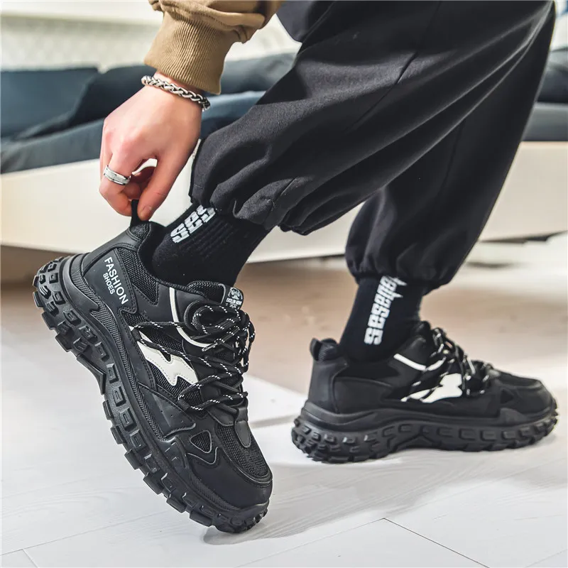 M.M Party Cushioning, Wear Resistant Low Top Chunky Sneakers Men's-1