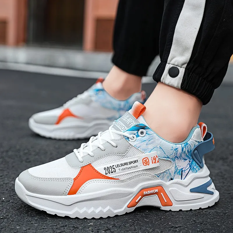 M.M Party Anti Slip Wear Resistant Low Top Chunky Sneakers Men's-2