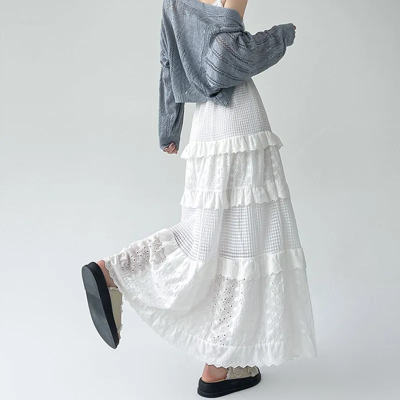 JEANSWEST Casual Long Skirt Women's-5