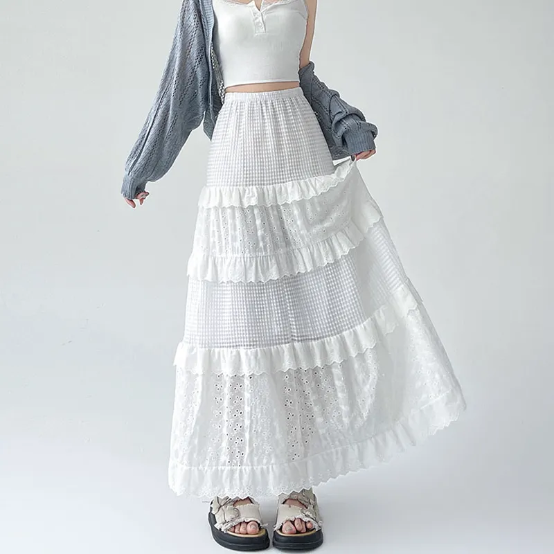 JEANSWEST Casual Long Skirt Women's-3
