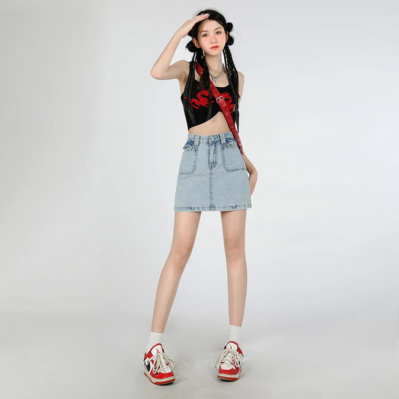 JEANSWEST Denim Short Skirts Women's-4