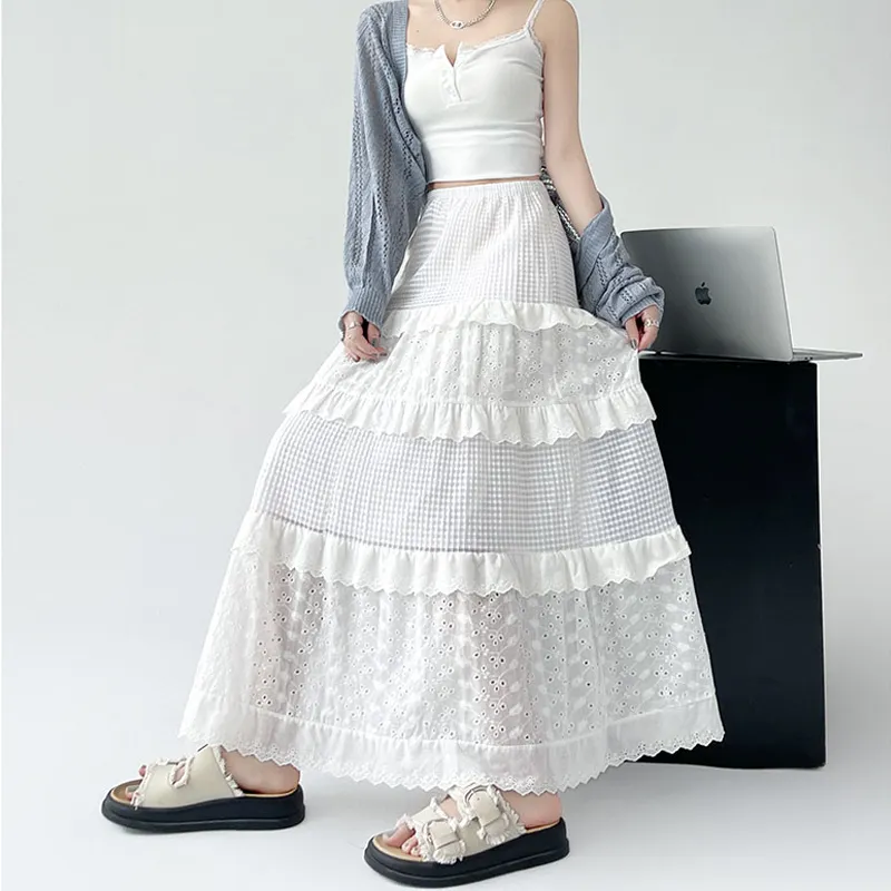 JEANSWEST Casual Long Skirt Women's-4