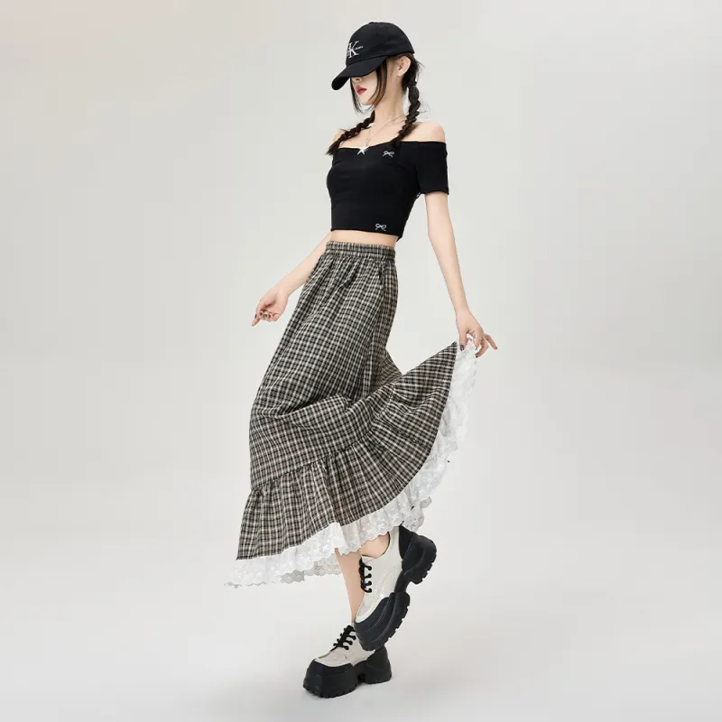 JEANSWEST Casual Long Skirt Women's-12