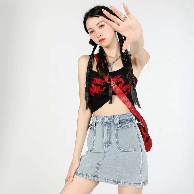 JEANSWEST Denim Short Skirts Women's-5