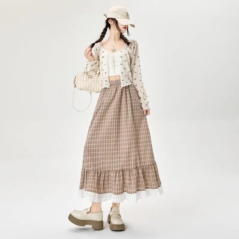 JEANSWEST Casual Long Skirt Women's-4