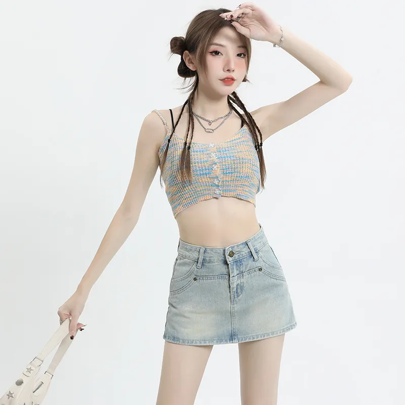 JEANSWEST Denim Short Skirts Women's-3