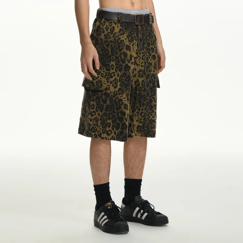 TGNS Casual Shorts Unisex Leopard Brown-6