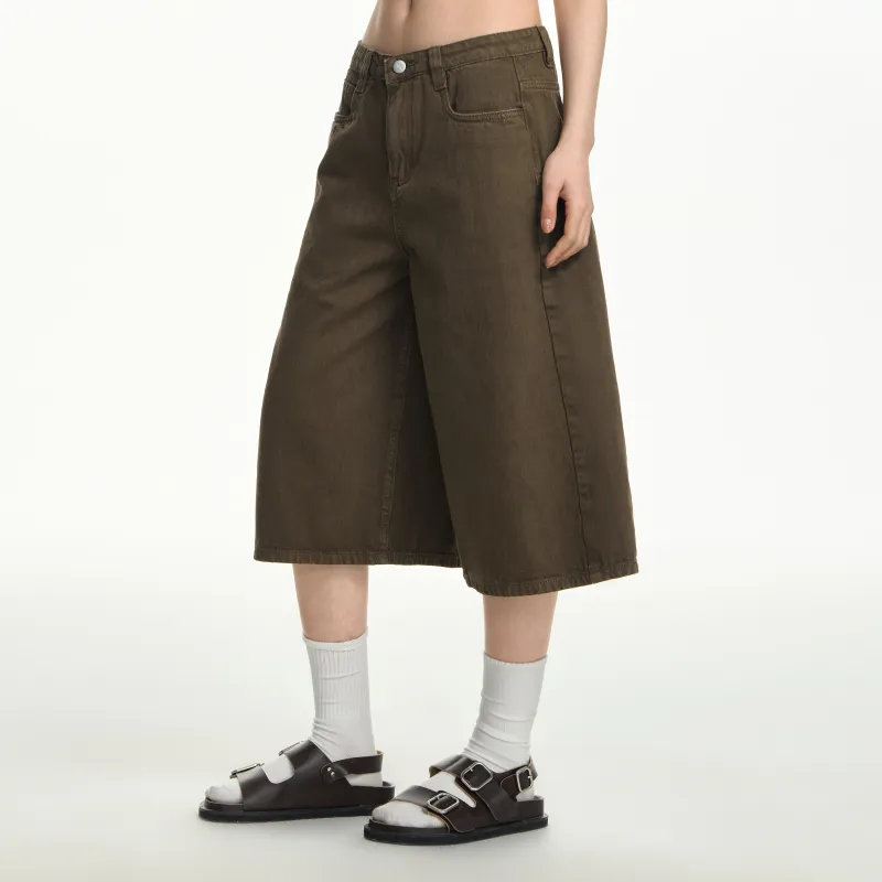 TGNS Denim Shorts Unisex Gray Coffee-4