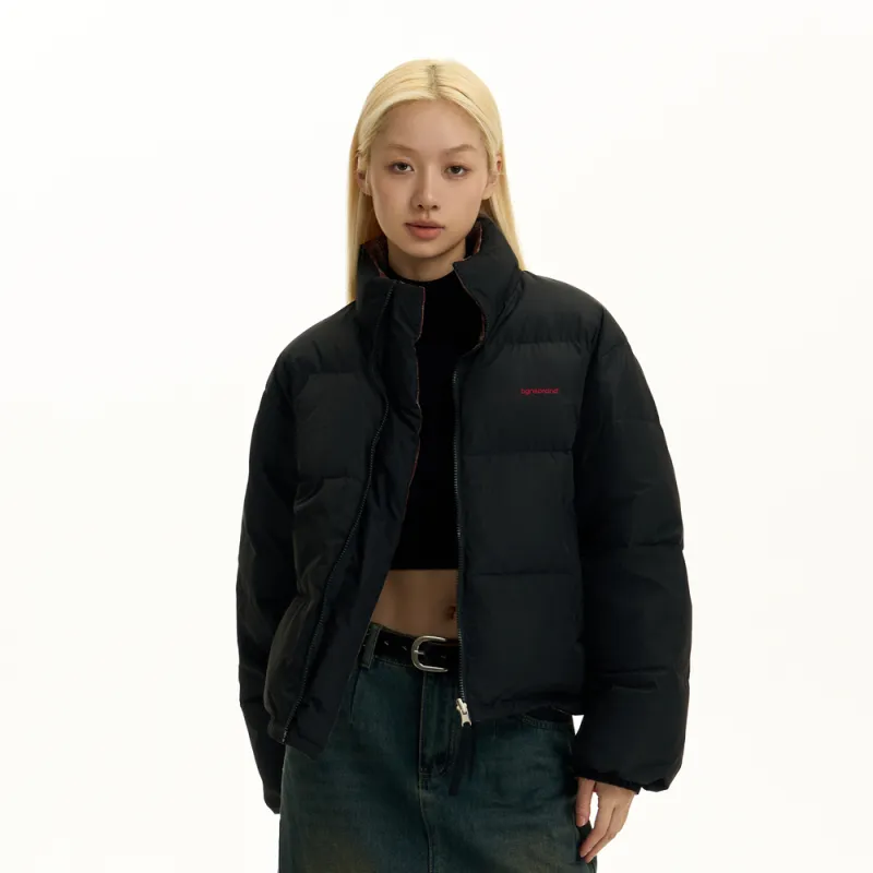 TGNS Puffer Jacket Unisex Black Red Plaid-7