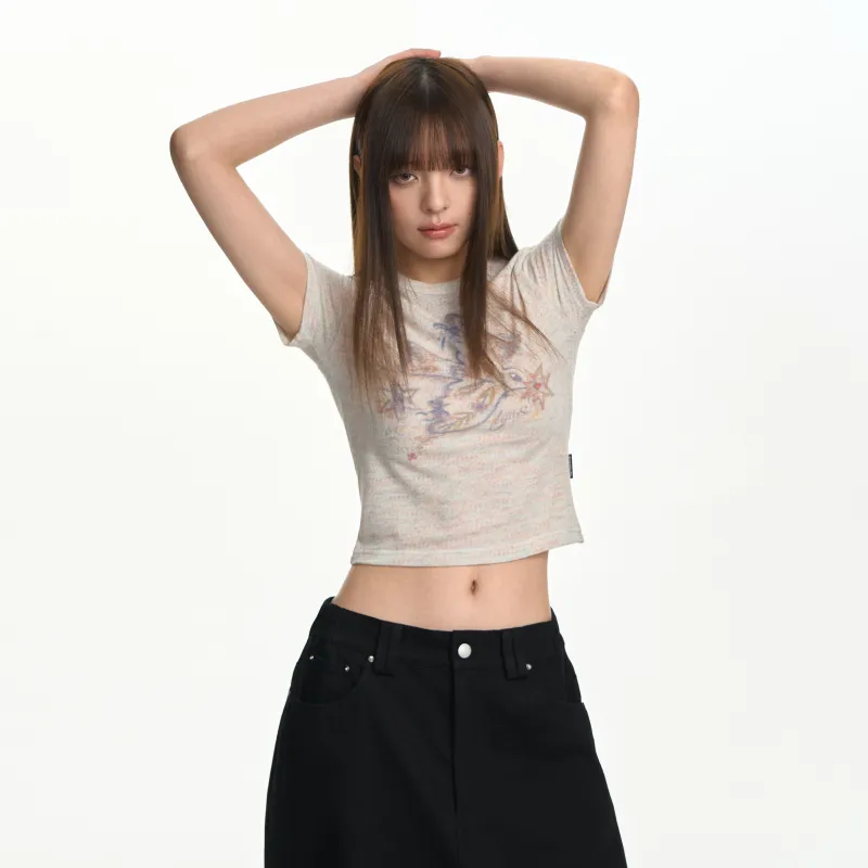 TGNS T Shirt Women's Multicolor Dots White-4