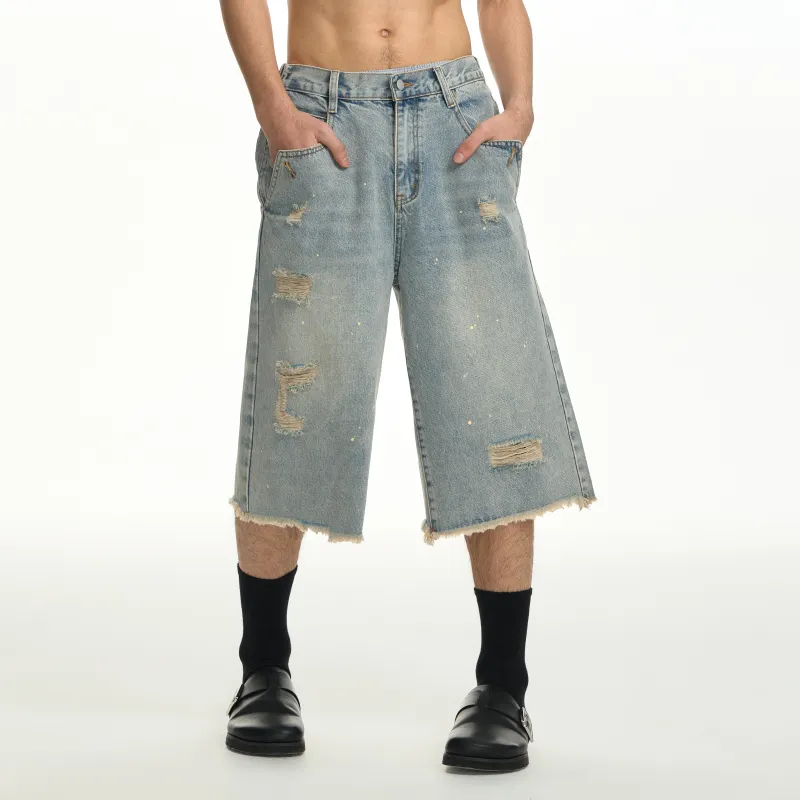 TGNS Casual Shorts Unisex Denim Blue-4