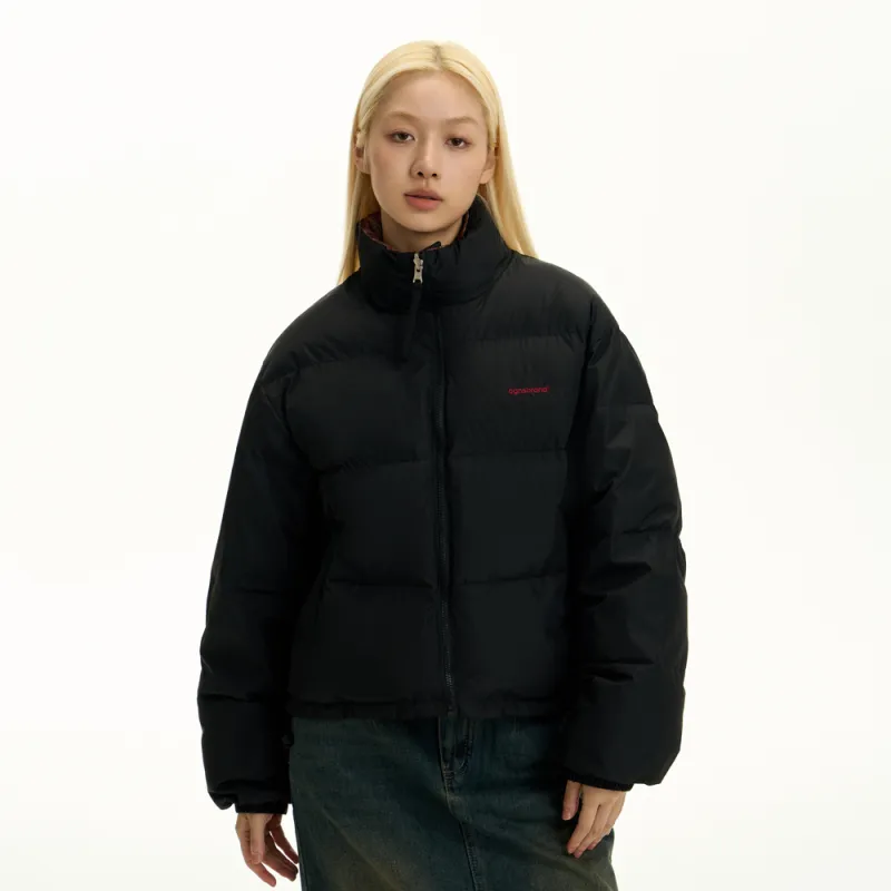 TGNS Puffer Jacket Unisex Black Red Plaid-5