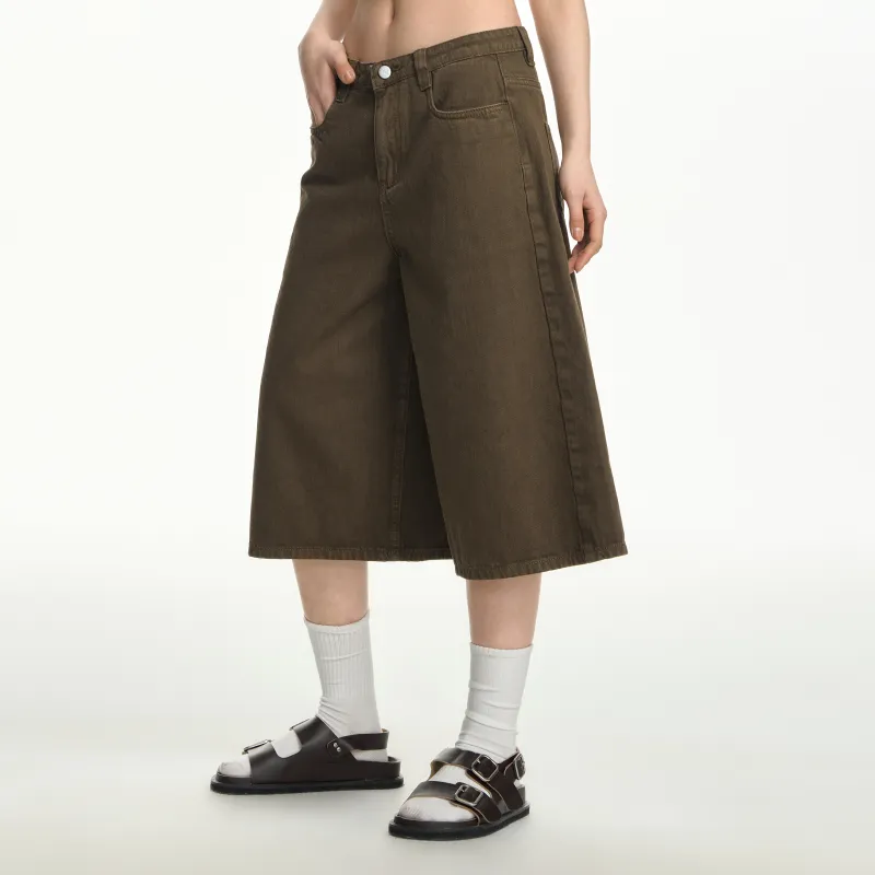 TGNS Denim Shorts Unisex Gray Coffee-2