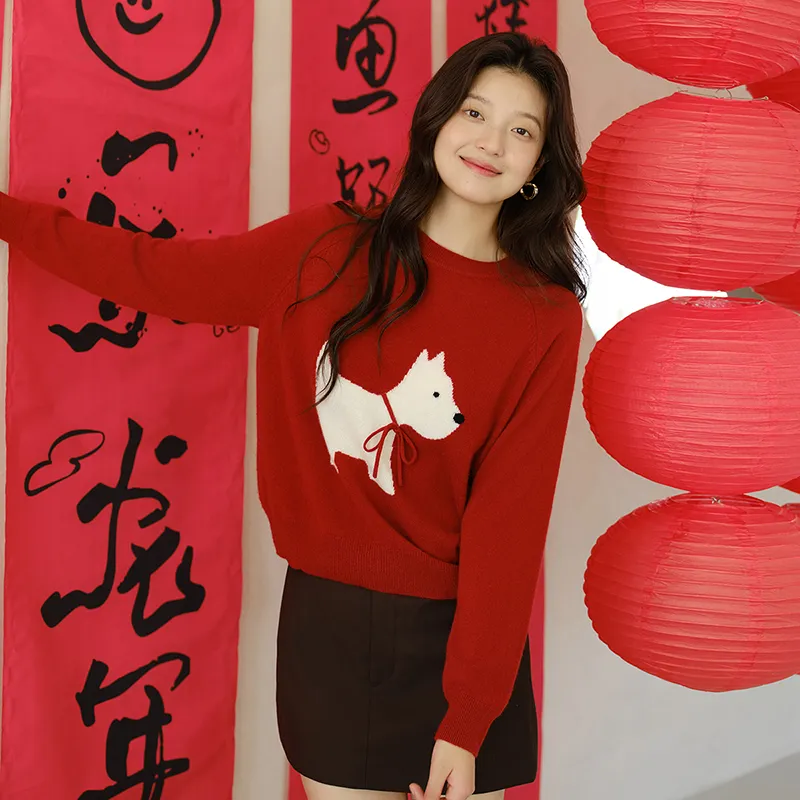 SNOWFORTE Cashmere Sweater Women's Vintage Red-1