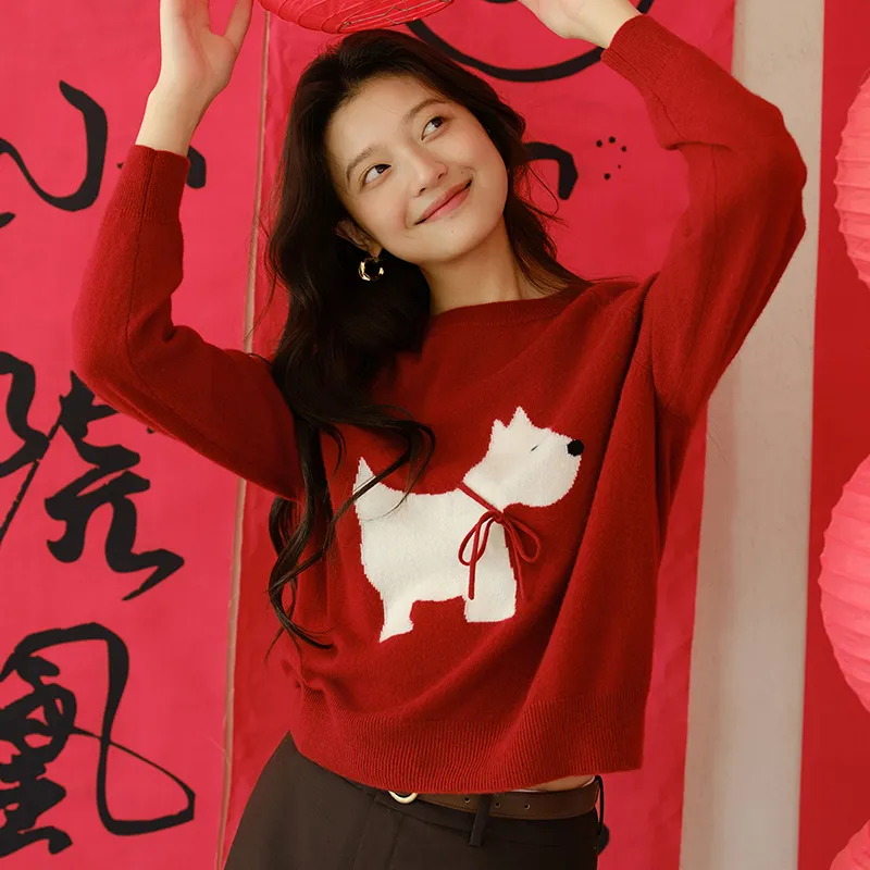 SNOWFORTE Cashmere Sweater Women's Vintage Red-2