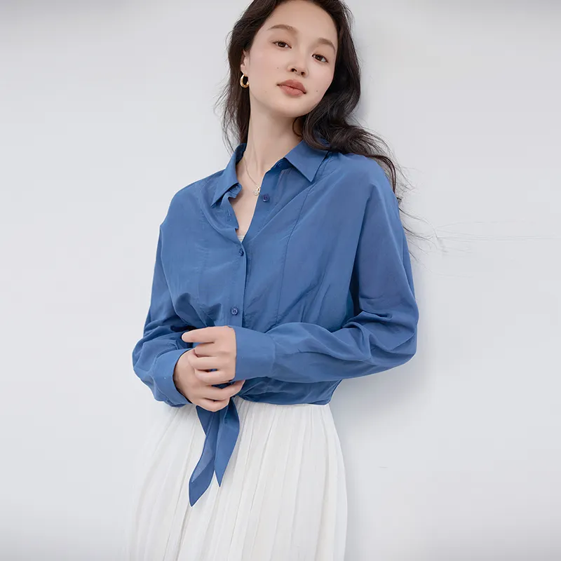 SNOWFORTE Shirts Women's Denim Blue-4