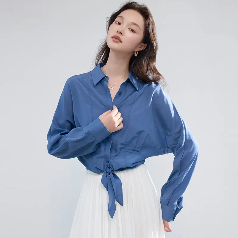 SNOWFORTE Shirts Women's Denim Blue-2