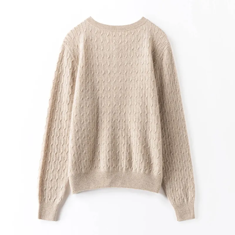 SNOWFORTE Cashmere Sweater Women's Brown Goat Cashmere-2