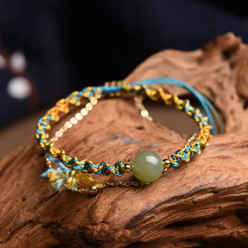 JIYAO Hetian Jade Bracelets Green Jadeite Unisex-3