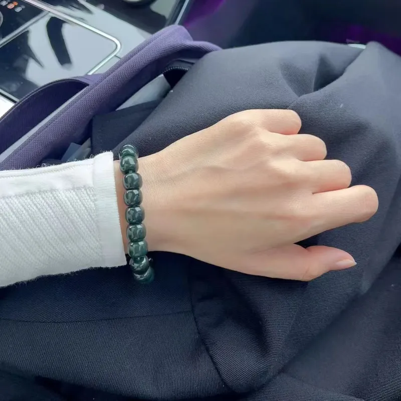 JIYAO Hetian Jade Bracelets Green Jade Unisex-1