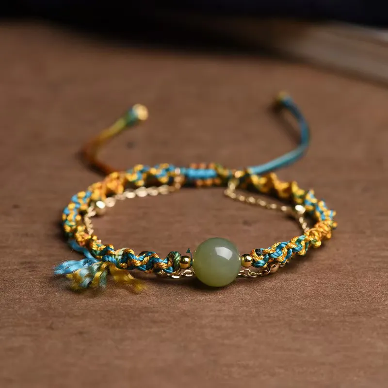 JIYAO Hetian Jade Bracelets Green Jadeite Unisex-1